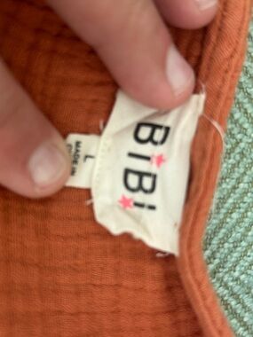 BiBi Rust Orange Ribbed Women's Top with Star Tag